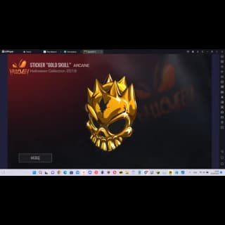 Sticker Gold skull