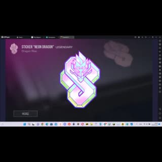 Sticker Neon Dragon