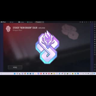 Sticker Neon Dragon Color